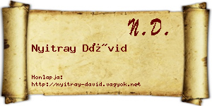 Nyitray Dávid névjegykártya